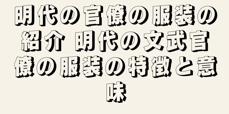 明代の官僚の服装の紹介 明代の文武官僚の服装の特徴と意味
