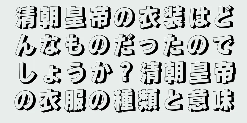 清朝皇帝の衣装はどんなものだったのでしょうか？清朝皇帝の衣服の種類と意味