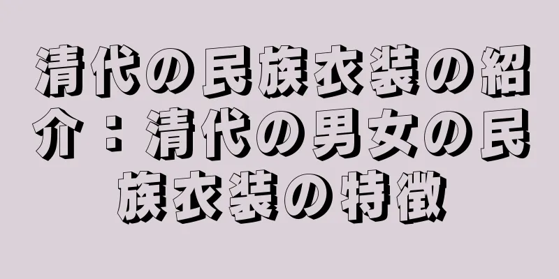 清代の民族衣装の紹介：清代の男女の民族衣装の特徴