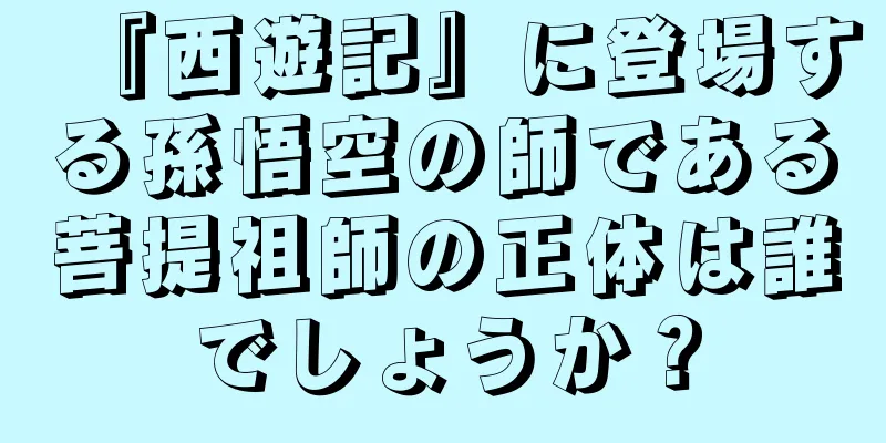 『西遊記』に登場する孫悟空の師である菩提祖師の正体は誰でしょうか？