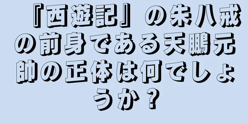 『西遊記』の朱八戒の前身である天鵬元帥の正体は何でしょうか？