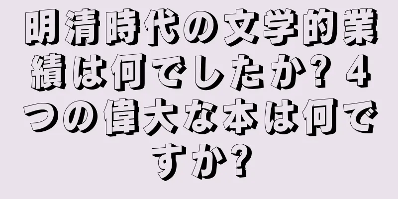 明清時代の文学的業績は何でしたか? 4つの偉大な本は何ですか?