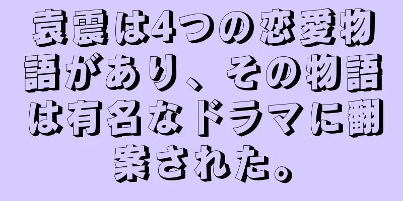 袁震は4つの恋愛物語があり、その物語は有名なドラマに翻案された。