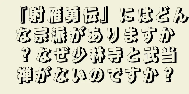 『射雁勇伝』にはどんな宗派がありますか？なぜ少林寺と武当禅がないのですか？