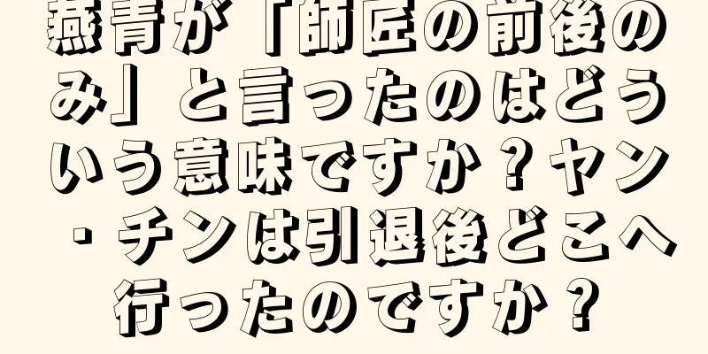燕青が「師匠の前後のみ」と言ったのはどういう意味ですか？ヤン・チンは引退後どこへ行ったのですか？
