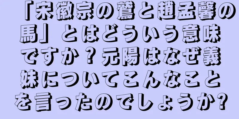 「宋徽宗の鷲と趙孟馨の馬」とはどういう意味ですか？元陽はなぜ義妹についてこんなことを言ったのでしょうか?