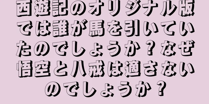 西遊記のオリジナル版では誰が馬を引いていたのでしょうか？なぜ悟空と八戒は適さないのでしょうか？