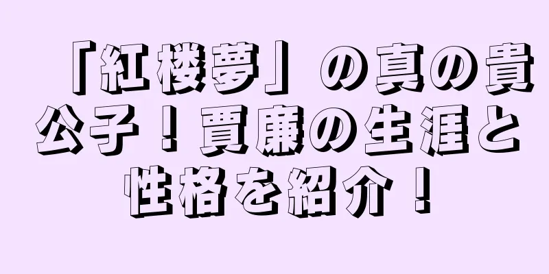 「紅楼夢」の真の貴公子！賈廉の生涯と性格を紹介！