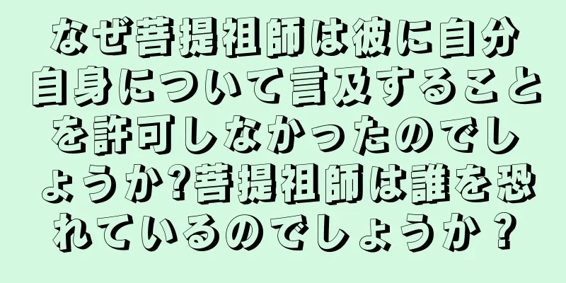 なぜ菩提祖師は彼に自分自身について言及することを許可しなかったのでしょうか?菩提祖師は誰を恐れているのでしょうか？