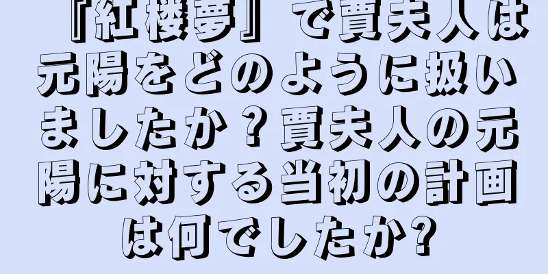 『紅楼夢』で賈夫人は元陽をどのように扱いましたか？賈夫人の元陽に対する当初の計画は何でしたか?