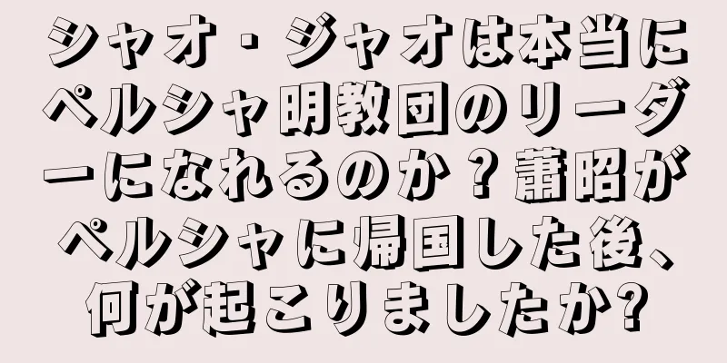 シャオ・ジャオは本当にペルシャ明教団のリーダーになれるのか？蕭昭がペルシャに帰国した後、何が起こりましたか?