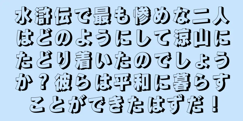 水滸伝で最も惨めな二人はどのようにして涼山にたどり着いたのでしょうか？彼らは平和に暮らすことができたはずだ！