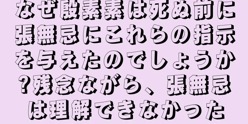 なぜ殷素素は死ぬ前に張無忌にこれらの指示を与えたのでしょうか?残念ながら、張無忌は理解できなかった