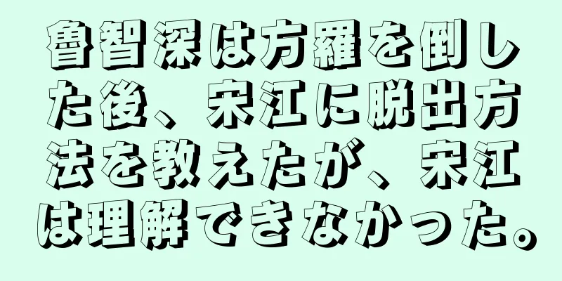 魯智深は方羅を倒した後、宋江に脱出方法を教えたが、宋江は理解できなかった。