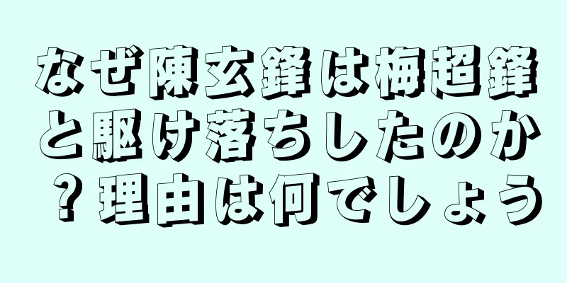 なぜ陳玄鋒は梅超鋒と駆け落ちしたのか？理由は何でしょう