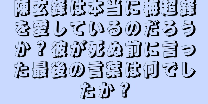 陳玄鋒は本当に梅超鋒を愛しているのだろうか？彼が死ぬ前に言った最後の言葉は何でしたか？
