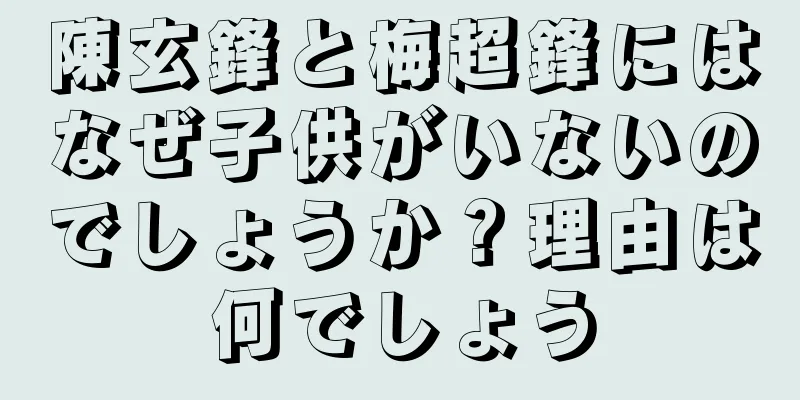 陳玄鋒と梅超鋒にはなぜ子供がいないのでしょうか？理由は何でしょう