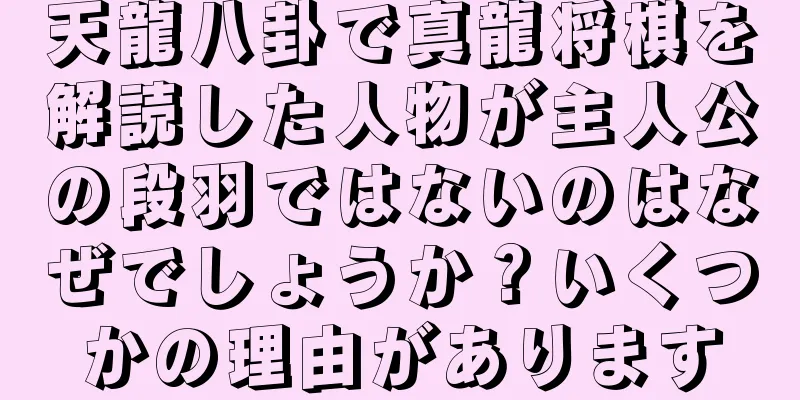 天龍八卦で真龍将棋を解読した人物が主人公の段羽ではないのはなぜでしょうか？いくつかの理由があります
