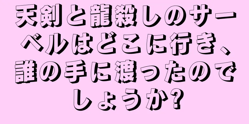 天剣と龍殺しのサーベルはどこに行き、誰の手に渡ったのでしょうか?