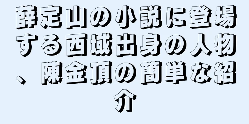 薛定山の小説に登場する西域出身の人物、陳金頂の簡単な紹介