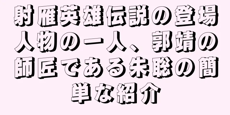 射雁英雄伝説の登場人物の一人、郭靖の師匠である朱聡の簡単な紹介