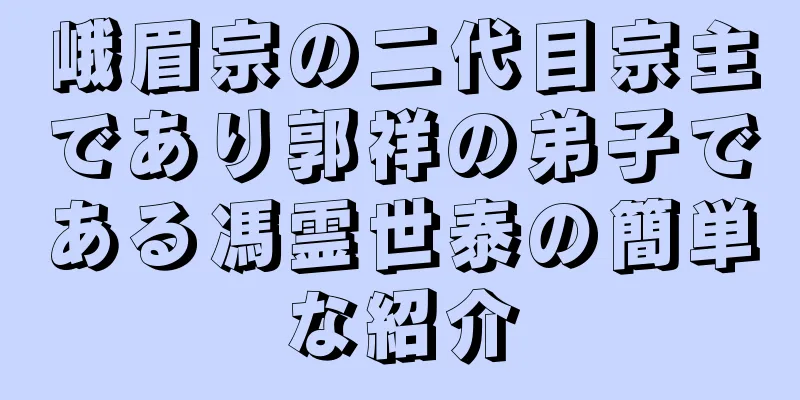 峨眉宗の二代目宗主であり郭祥の弟子である馮霊世泰の簡単な紹介