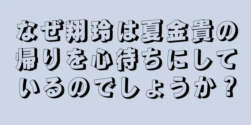 なぜ翔玲は夏金貴の帰りを心待ちにしているのでしょうか？