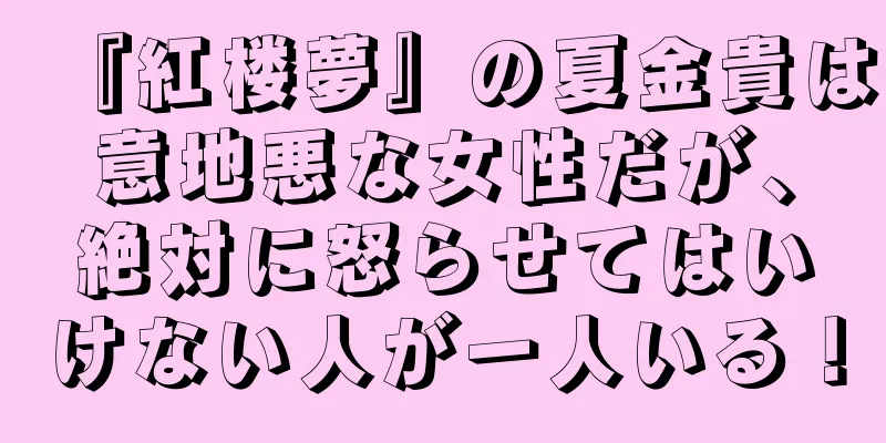 『紅楼夢』の夏金貴は意地悪な女性だが、絶対に怒らせてはいけない人が一人いる！