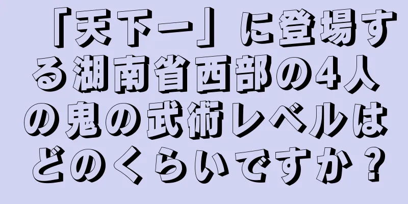 「天下一」に登場する湖南省西部の4人の鬼の武術レベルはどのくらいですか？
