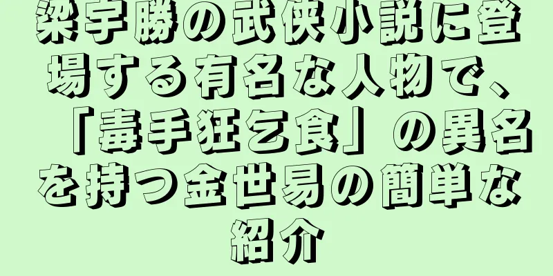 梁宇勝の武侠小説に登場する有名な人物で、「毒手狂乞食」の異名を持つ金世易の簡単な紹介