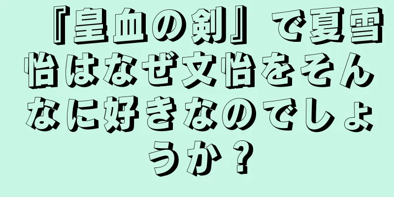 『皇血の剣』で夏雪怡はなぜ文怡をそんなに好きなのでしょうか？