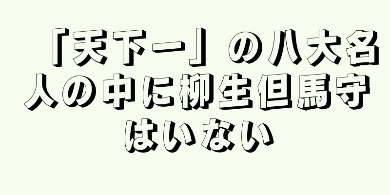 「天下一」の八大名人の中に柳生但馬守はいない