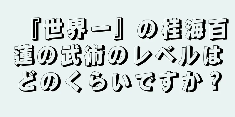 『世界一』の桂海百蓮の武術のレベルはどのくらいですか？
