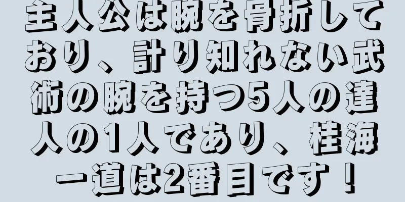 主人公は腕を骨折しており、計り知れない武術の腕を持つ5人の達人の1人であり、桂海一道は2番目です！