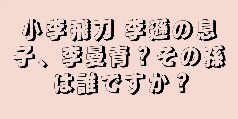 小李飛刀 李遜の息子、李曼青？その孫は誰ですか？