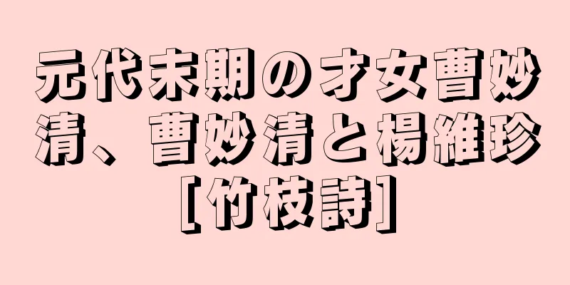 元代末期の才女曹妙清、曹妙清と楊維珍[竹枝詩]