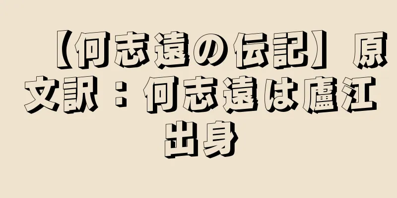 【何志遠の伝記】原文訳：何志遠は廬江出身