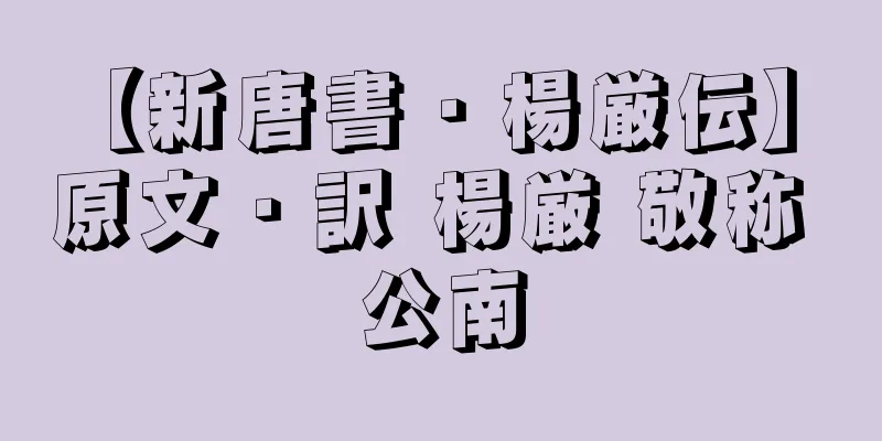 【新唐書・楊厳伝】 原文・訳 楊厳 敬称 公南