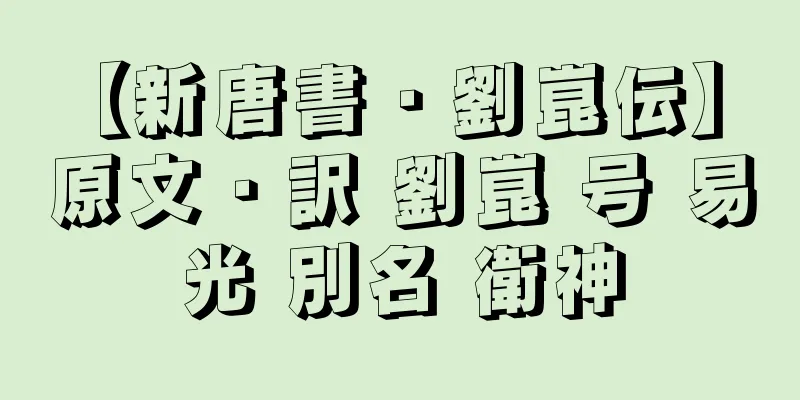 【新唐書・劉崑伝】 原文・訳 劉崑 号 易光 別名 衛神