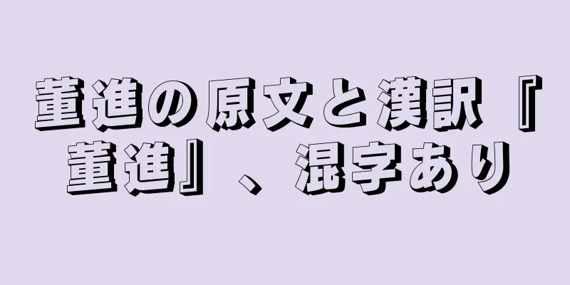 董進の原文と漢訳『董進』、混字あり