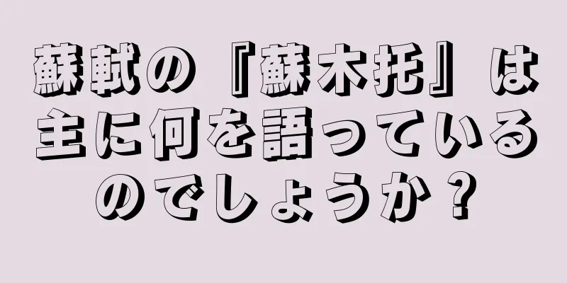 蘇軾の『蘇木托』は主に何を語っているのでしょうか？