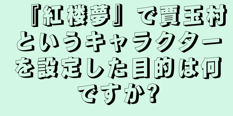 『紅楼夢』で賈玉村というキャラクターを設定した目的は何ですか?