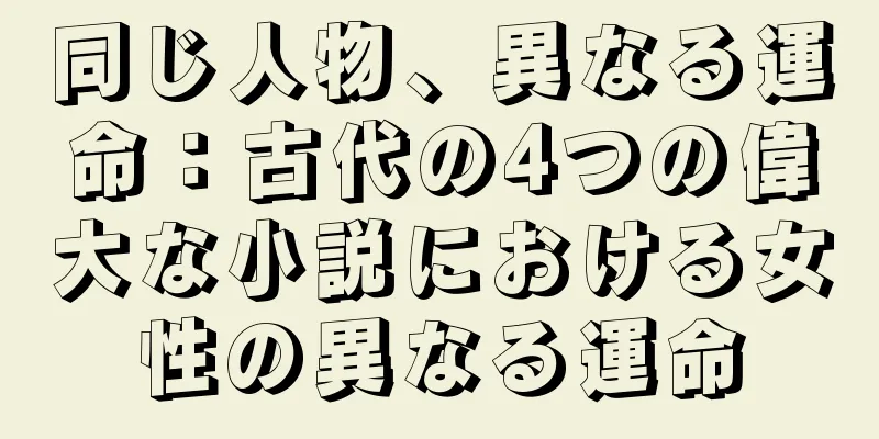 同じ人物、異なる運命：古代の4つの偉大な小説における女性の異なる運命