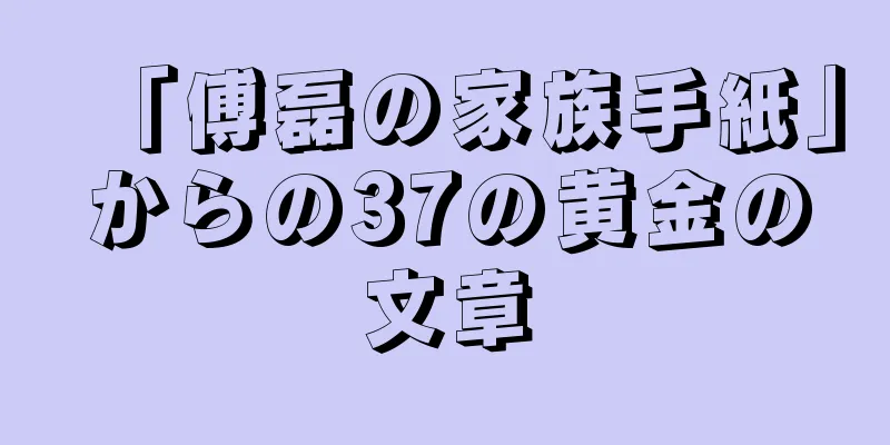 「傅磊の家族手紙」からの37の黄金の文章