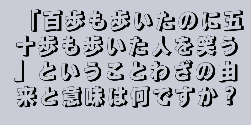 「百歩も歩いたのに五十歩も歩いた人を笑う」ということわざの由来と意味は何ですか？