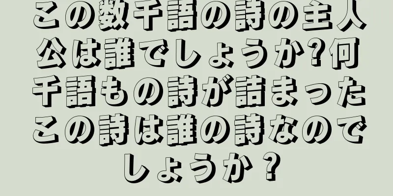 この数千語の詩の主人公は誰でしょうか?何千語もの詩が詰まったこの詩は誰の詩なのでしょうか？