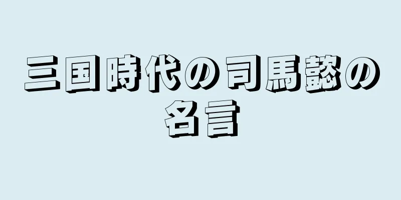 三国時代の司馬懿の名言
